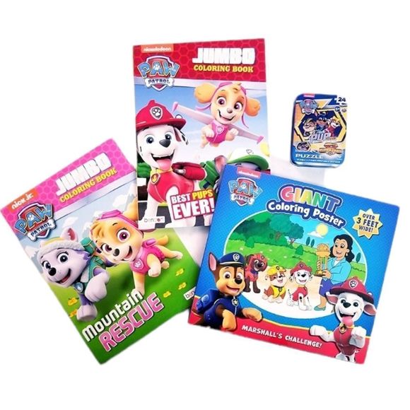 PAW PATROL Fun Kid's Activity Toy Gift Play Basket Color Puzzle Bundle Lot NWT - Picture 7 of 9